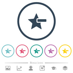 Remove star flat color icons in round outlines