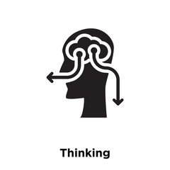 thinking icon vector isolated on white background, logo concept of thinking sign on transparent background, black filled symbol icon
