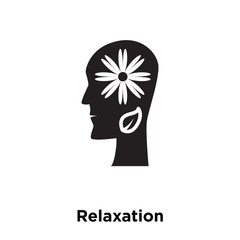 relaxation icon vector isolated on white background, logo concept of relaxation sign on transparent background, black filled symbol icon