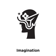 imagination icon vector isolated on white background, logo concept of imagination sign on transparent background, black filled symbol icon