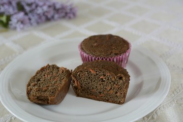 Gluten free banana muffins on a plate