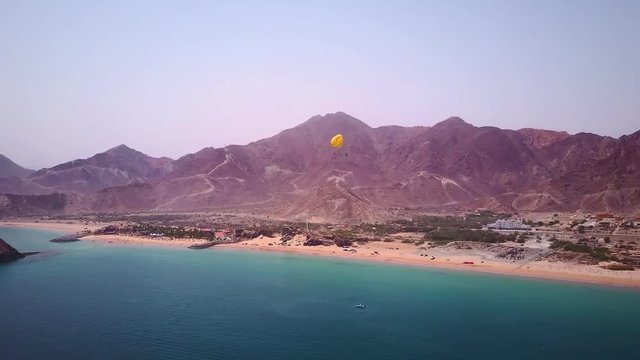 Aerial view of Parasailing