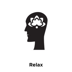 relax icon vector isolated on white background, logo concept of relax sign on transparent background, black filled symbol icon