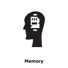 memory icon vector isolated on white background, logo concept of memory sign on transparent background, black filled symbol icon