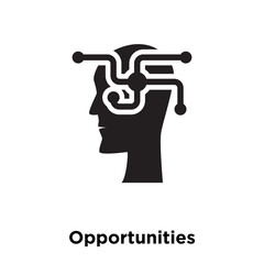opportunities icon vector isolated on white background, logo concept of opportunities sign on transparent background, black filled symbol icon