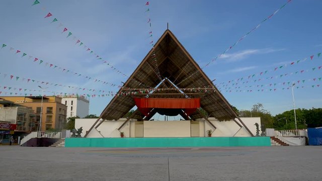 El Parque de las Palapas view, Cancun, Mexico, in September 7, 2018 