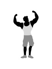 Fototapeta na wymiar muskeln posen text clipart design training bodybuilder fitness stark sexy cool mann