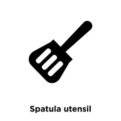 spatula utensil icon vector isolated on white background, logo concept of spatula utensil sign on transparent background, black filled symbol icon
