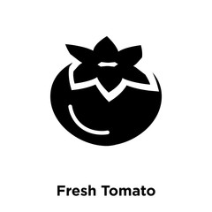 fresh tomato icon vector isolated on white background, logo concept of fresh tomato sign on transparent background, black filled symbol icon