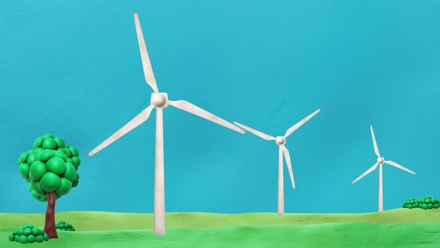 Windräder aus Knete – Animation