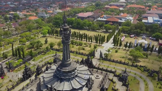 Aerial view of Denpasar Bali Landmark, Bajra Sandhi Monument