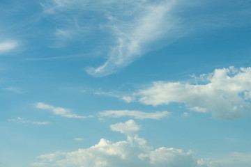 Beautiful blue sky with clouds and sunlight