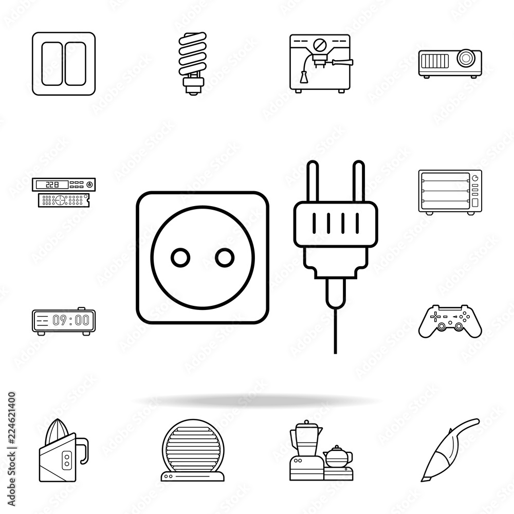 Poster socket and plug icon. appliances icons universal set for web and mobile