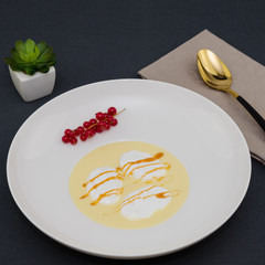 Floating island. Ile flottante. Beaten egg whites  