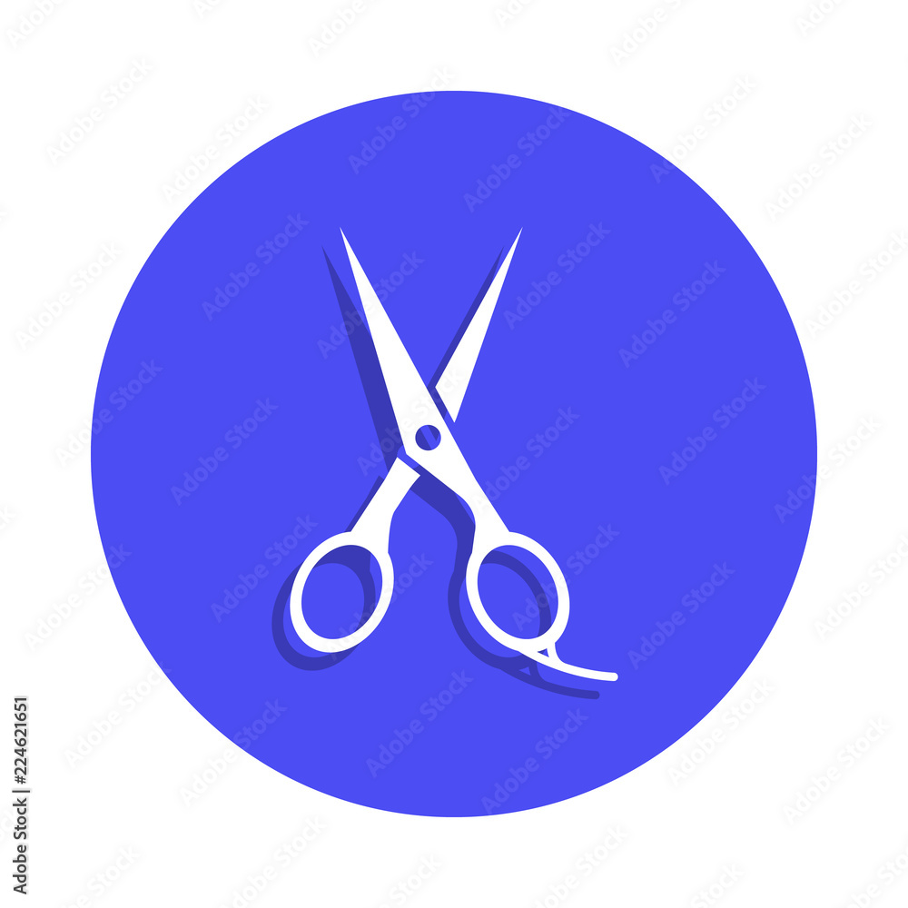 Aufkleber barber scissors icon in badge style. one of barber collection icon can be used for ui, ux
