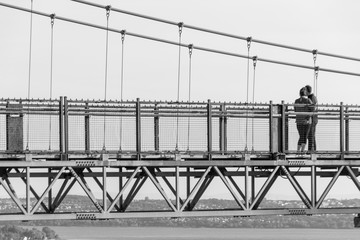 A couple in a bridge of Canada