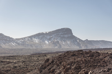 Special view of the Teide National Park on a sunny day on the island of Tenerife, in the Canary Islands