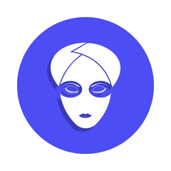 Facial mask icon in badge style. One of Barber collection icon can be used for UI, UX