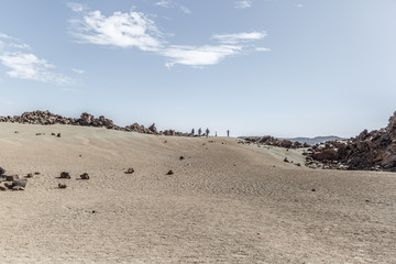 Fototapeta na wymiar Dry and desert area in the Teide National Park on the island of Tenerife