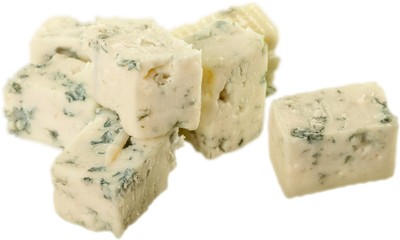 Cubes of Gorgonzola Cheese - Isolated