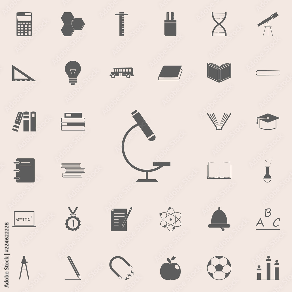 Poster microscope icon. education icons universal set for web and mobile