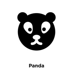 Fototapeta premium panda icon vector isolated on white background, logo concept of panda sign on transparent background, black filled symbol icon