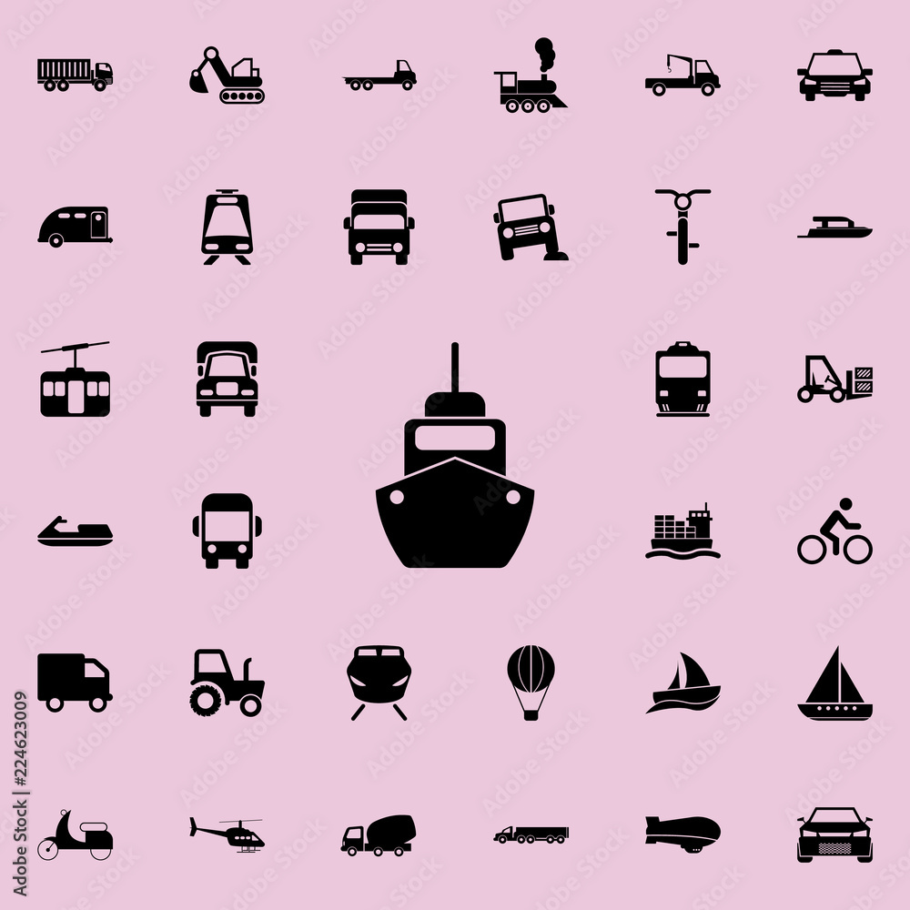 Poster ship front view icon. transport icons universal set for web and mobile
