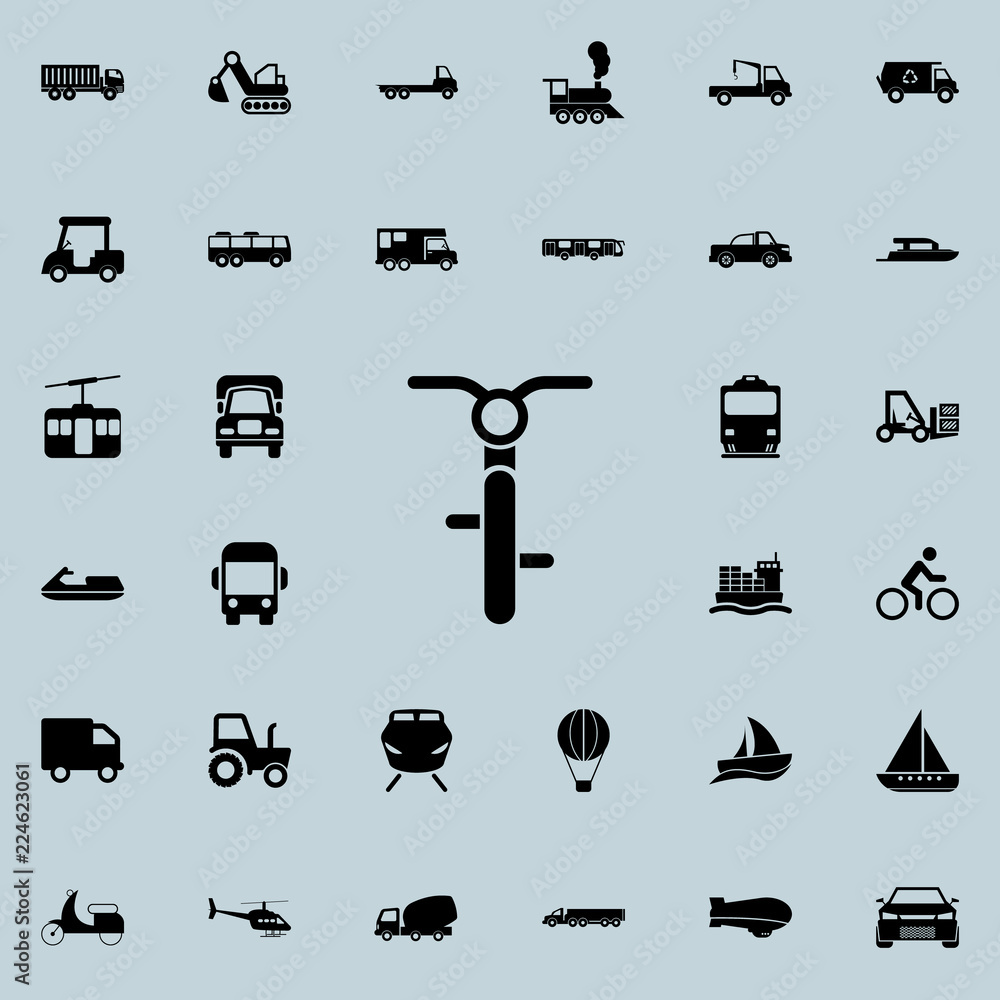 Poster bicycle front view icon. transport icons universal set for web and mobile