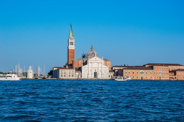 Fototapeta na wymiar Venice, Italy: Church San Giorgio Maggiore seen from Grand Canal