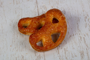 Appetizing salty pretzels