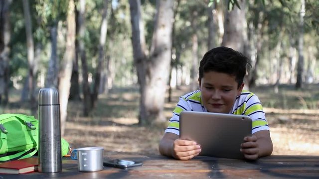 Angry father scolding a disobedient young boy. Overuse technology addiction, internet communication and people concept