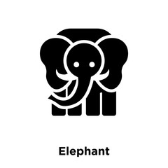 elephant icon vector isolated on white background, logo concept of elephant sign on transparent background, black filled symbol icon