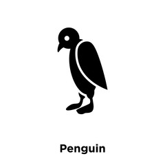 penguin icon vector isolated on white background, logo concept of penguin sign on transparent background, black filled symbol icon