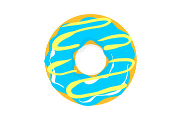 Glazed doughnut pattern. Colored donut pop art style