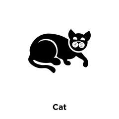cat icon vector isolated on white background, logo concept of cat sign on transparent background, black filled symbol icon
