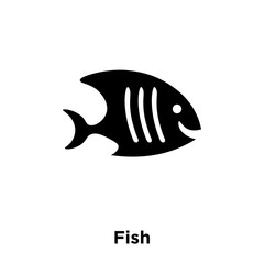 fish icon vector isolated on white background, logo concept of fish sign on transparent background, black filled symbol icon