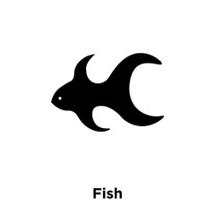 fish icon vector isolated on white background, logo concept of fish sign on transparent background, black filled symbol icon