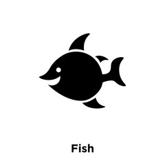 fish icon vector isolated on white background, logo concept of fish sign on transparent background, black filled symbol icon
