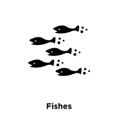 fishes icon vector isolated on white background, logo concept of fishes sign on transparent background, black filled symbol icon