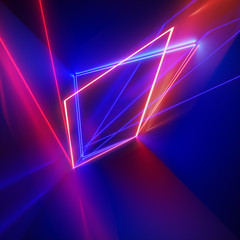 3d render, ultraviolet spectrum, neon lights, laser show, glowing lines, virtual reality, abstract...