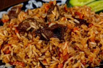 Plov with beef