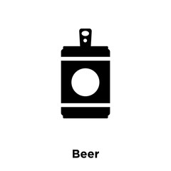 beer icon vector isolated on white background, logo concept of beer sign on transparent background, black filled symbol icon