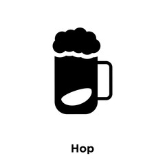hop icon vector isolated on white background, logo concept of hop sign on transparent background, black filled symbol icon