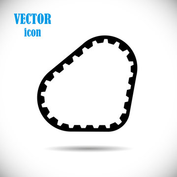 Timing belt. Drive mechanisms. Vector icon on isolated white background. Design element.