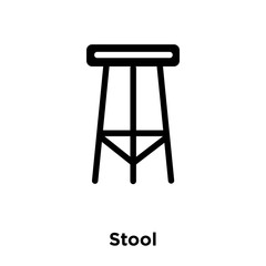 stool icon vector isolated on white background, logo concept of stool sign on transparent background, black filled symbol icon
