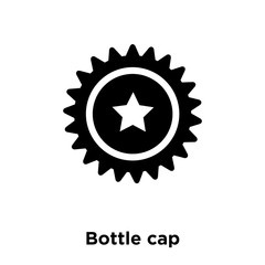 Fototapeta premium bottle cap icon vector isolated on white background, logo concept of bottle cap sign on transparent background, black filled symbol icon