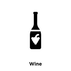 wine icon vector isolated on white background, logo concept of wine sign on transparent background, black filled symbol icon