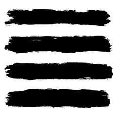 Vector set of hand drawn brush strokes, stains for backdrops. Monochrome design elements set. One color monochrome artistic hand drawn backgrounds.
