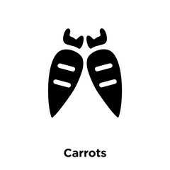 carrots icon vector isolated on white background, logo concept of carrots sign on transparent background, black filled symbol icon