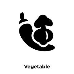 Fototapeta premium vegetable icon vector isolated on white background, logo concept of vegetable sign on transparent background, black filled symbol icon